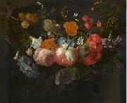 Pieter Gallis Swag of Flowers Hanging in a Niche china oil painting artist